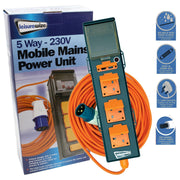 Caravan Camping 5 Way Mobile Mains USB Power Hookup Extension Lead RCD Unit C429 Leisurewize - UK Camping And Leisure