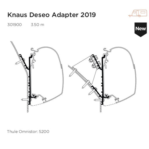 Thule Adapter Wall Knaus Deseo 2019 Omnistor 5200 Awnings 3.50m Thule - UK Camping And Leisure