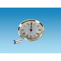 Caravan, Motorhome, Boat 72mm Brass Oval Clock White With Roman Numerals ME508