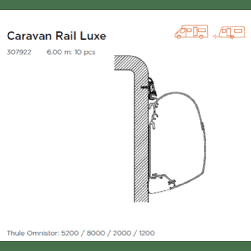 Thule Adapter TO 1200 Caravan Rail Luxe | 6.00m (price per 10 pcs) Thule - UK Camping And Leisure