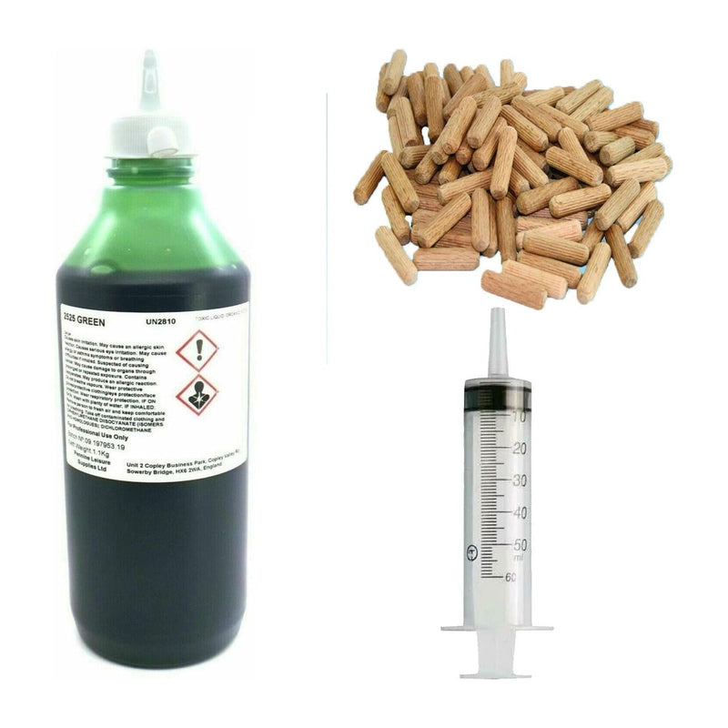Caravan Spongy Floor Delamination One Shot Poly Adhesive + 100 Dowels + Syringe Powerpart - UK Camping And Leisure