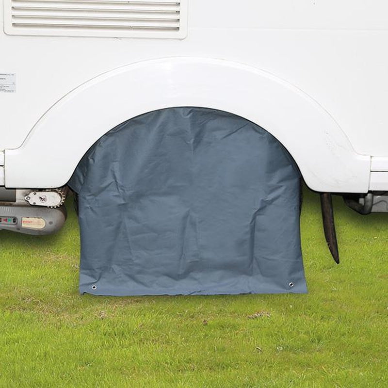 Caravan Wheel Cover Alloy Protection for 13" & 14" Wheels with eyelets Quest - UK Camping And Leisure