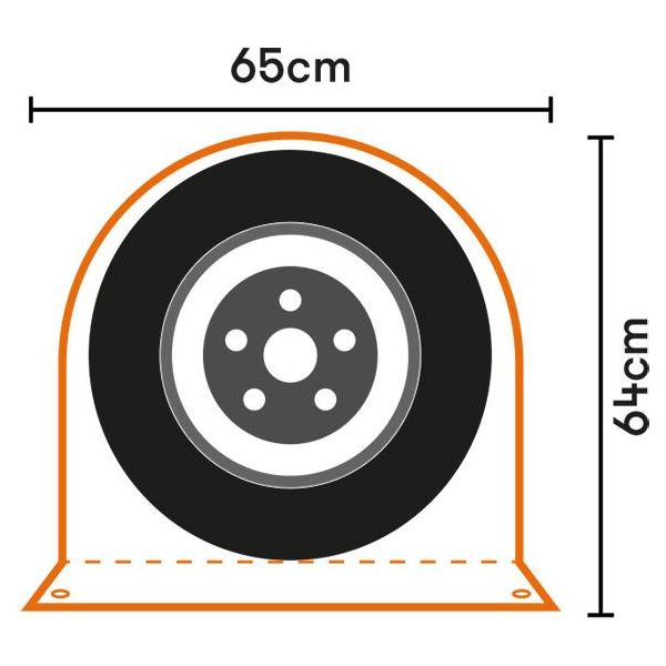 Caravan Wheel Cover Alloy Protection for 13" & 14" Wheels with eyelets - UK Camping And Leisure