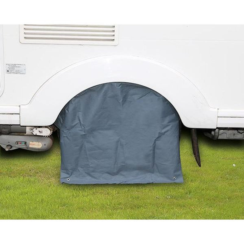 Caravan Wheel Cover Alloy Protection for 13" & 14" Wheels with eyelets Quest - UK Camping And Leisure