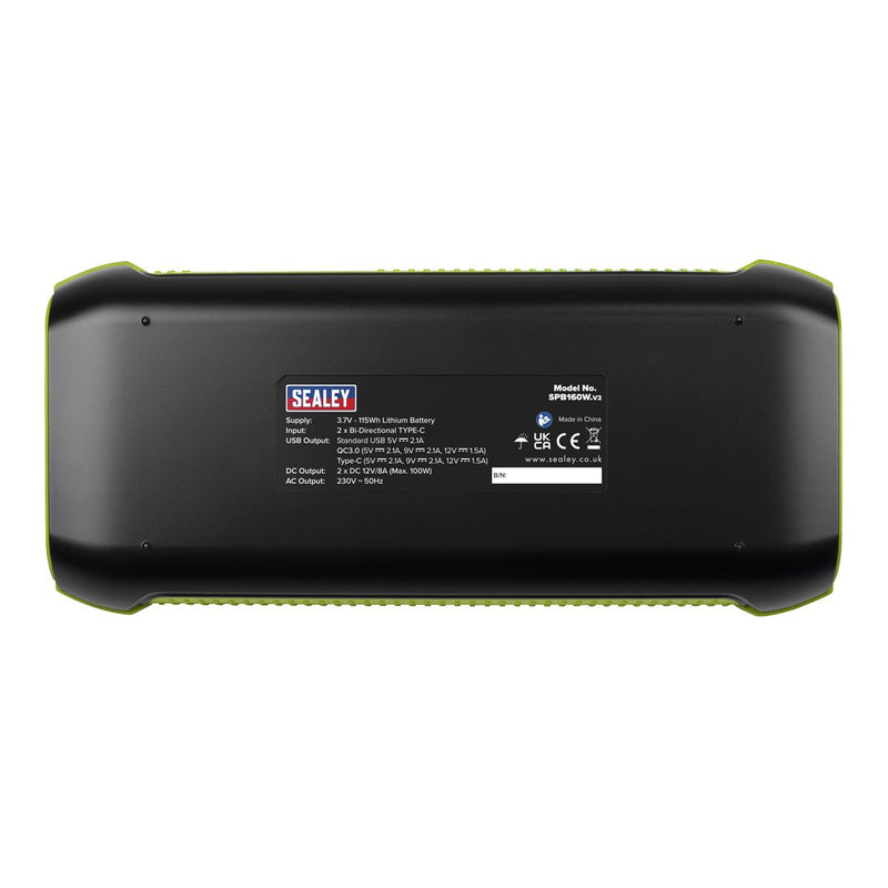 Sealey 31200MAH Power Bank Pack Charger with AC 3 Pin Plug & 2x USB & Light Sealey - UK Camping And Leisure