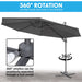 Dellonda Cantilever Parasol with 360 Rotation, Tilt & Cover 3m - Grey Dellonda - UK Camping And Leisure