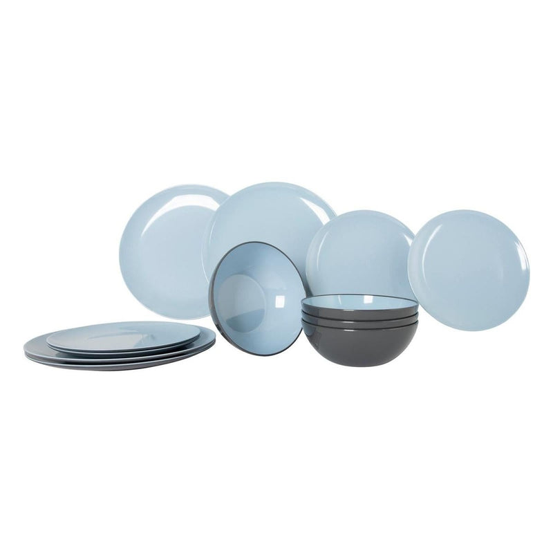 Gimex Vivid Line Tableware Blue 12 Pieces Gimex - UK Camping And Leisure