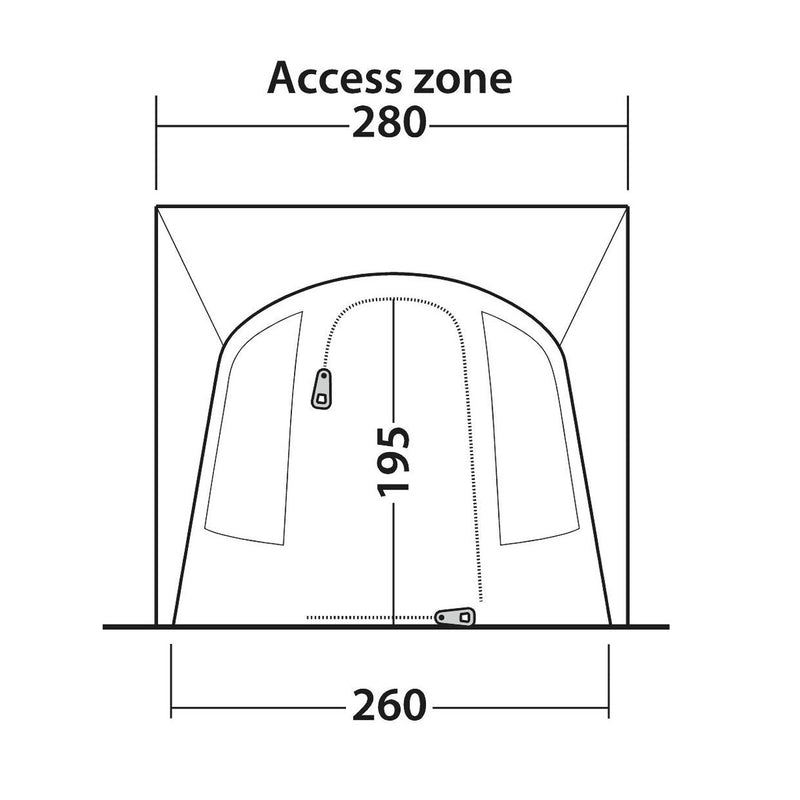 Outwell Santa Monica Air Mid High Driveaway Awning Campervan 240-270cm - View 10