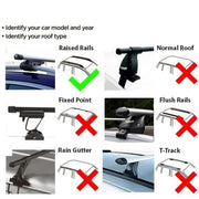 Summit SUP-930 Premium Railing Roof Bar for Cars with Raised Running Rails, Aluminium, Set of 2 Summit - UK Camping And Leisure