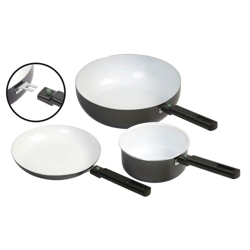 Bo-Camp Grill Pan Sprint Removable Handle Blk/White 26 x 26cm Bo-Camp - UK Camping And Leisure