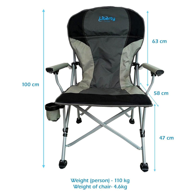 Liberty Grey Folding Camping Chair MDS1203 Liberty Leisure UK - UK Camping And Leisure