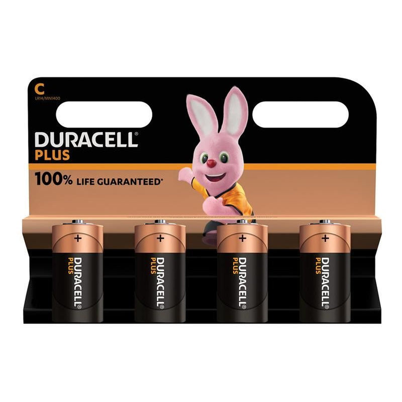 Duracell C Cell Plus Power +100% Batteries (Pack 4) Duracell - UK Camping And Leisure