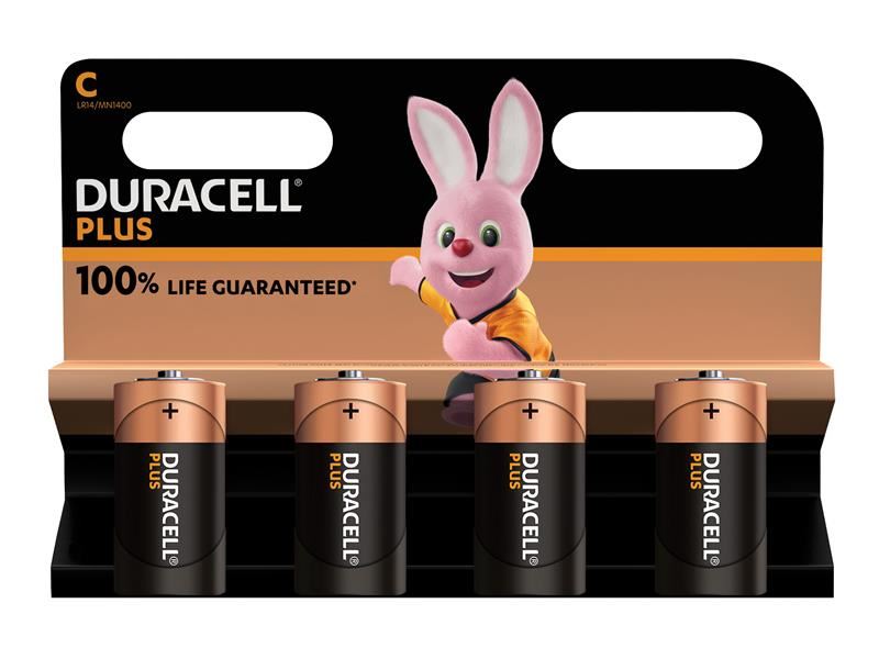 Duracell C Cell Plus Power +100% Batteries (Pack 4) Duracell - UK Camping And Leisure