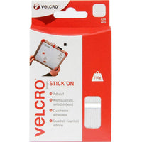 Effortlessly attach with Velcro® Brand Stick On Squares 25mm x 24 White