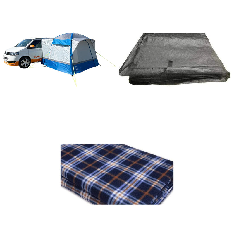 Olpro Uno Breeze Inflatable Air Driveaway Campervan Awning Blue Low Bundle