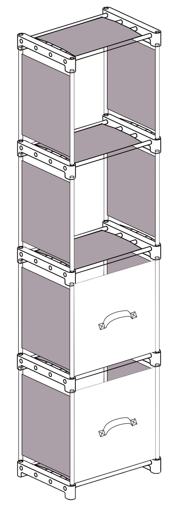 Quest Pack Away Camping Tent Shelf Storage Unit with 2 x Storage Boxes Quest - UK Camping And Leisure