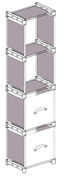 Quest Pack Away Camping Tent Shelf Storage Unit with 2 x Storage Boxes Quest - UK Camping And Leisure