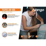 Vango Teepee Air 400 Deep Blue Tent 4 Berth - View 6