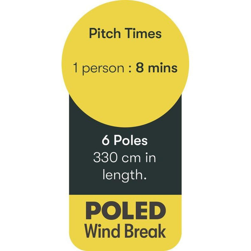 6 Pole Multicoloured Polythene Windbreak 1445 Quest - UK Camping And Leisure