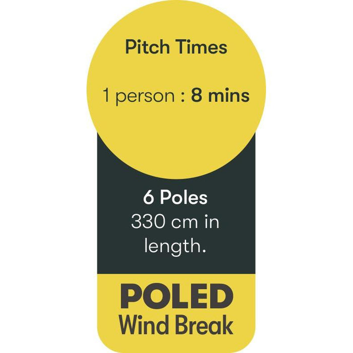 6 Pole Multicoloured Polythene Windbreak 1445