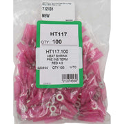 AMC Red Heat Shrink Ring Terminal (4.3mm ID / 100 Pack) AMC - UK Camping And Leisure