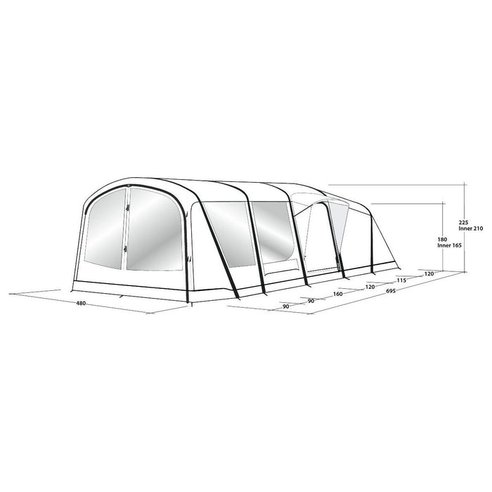 Outwell Sundale 7PA 7 Berth Inflatable Tent