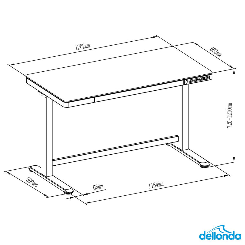 Dellonda Single Motor Ultra-Quiet Electric Desk with Control Panel USB Port Dellonda - UK Camping And Leisure