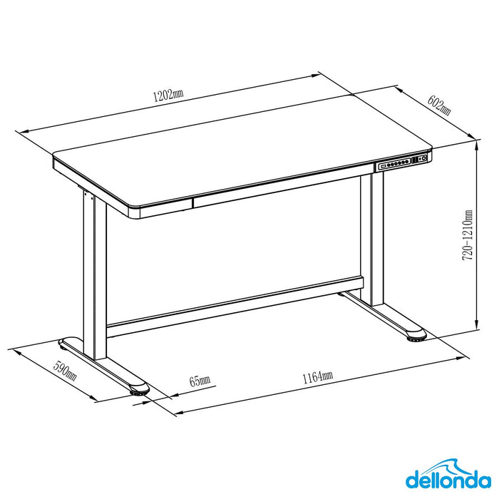 Dellonda Single Motor Ultra-Quiet Electric Desk with Control Panel USB Port Dellonda - UK Camping And Leisure