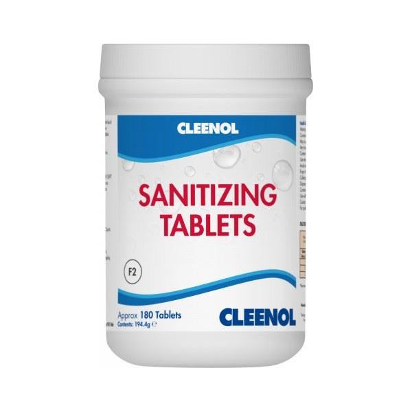 Cleenol Water Sanitising Tablets - Tub of 180 Ideal for Home Camping Motorhome Caravan Cleenol - UK Camping And Leisure
