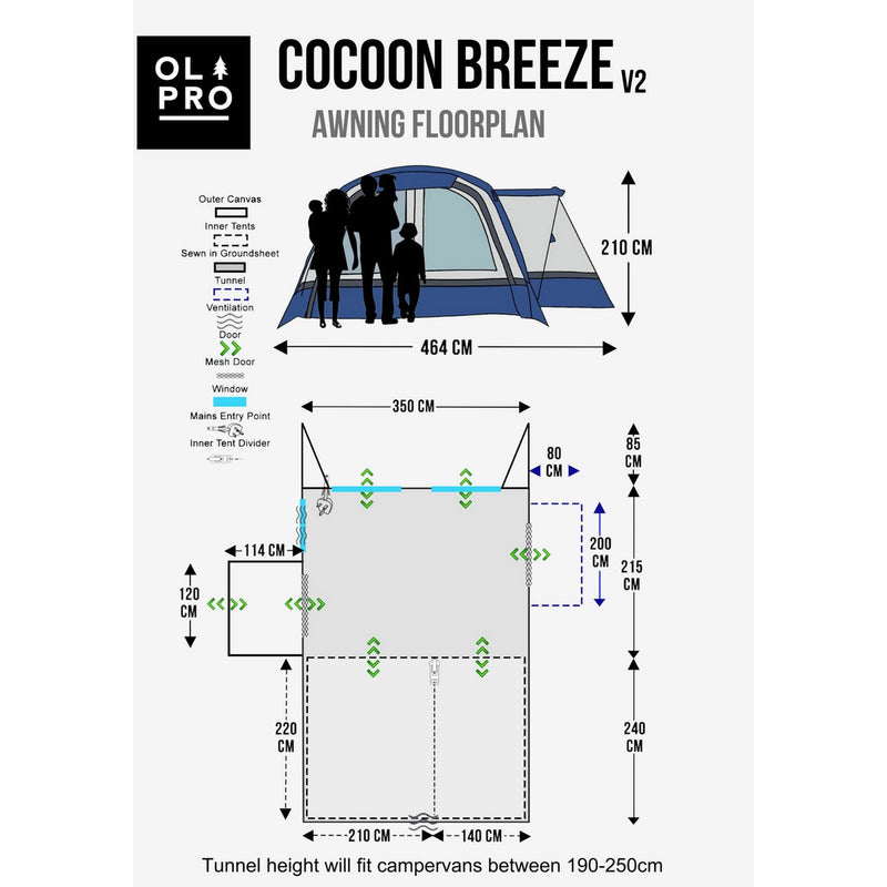 Olpro Cocoon Breeze v2 Campervan Awning Olpro - UK Camping And Leisure