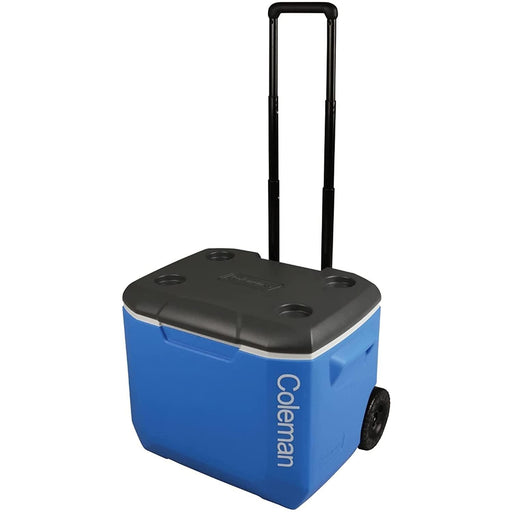 Coleman Blue 60QT Tricolour Wheeled Camping Cooler UK Camping And Leisure
