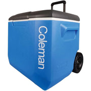 Coleman Blue 60QT Tricolour Wheeled Camping Cooler Coleman - UK Camping And Leisure