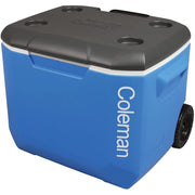 Coleman Blue 60QT Tricolour Wheeled Camping Cooler Coleman - UK Camping And Leisure
