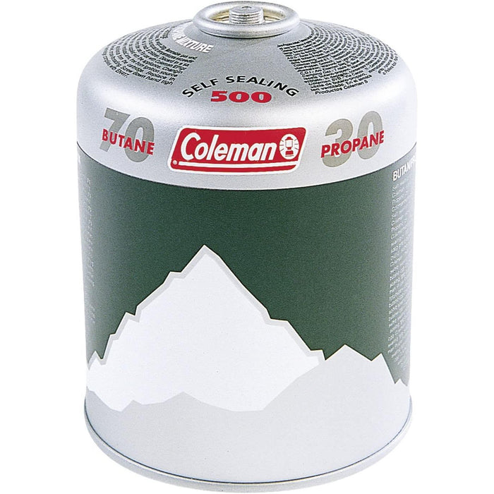 2x Coleman C500 Gas Cartridge Butane Propane Mix Self Sealing Screw Thread - UK Camping And Leisure