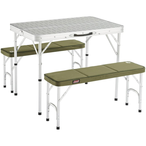 Coleman Pack Away Table and 2 Benches Camping Caravan Outside BBQ Picnic - UK Camping And Leisure