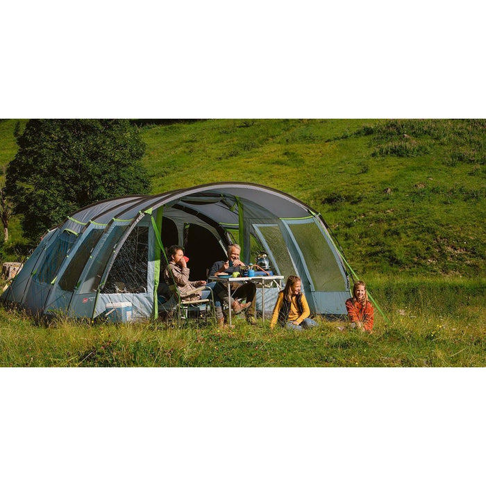 Coleman Tunnel Tent Meadowood 6L 6 Person Black Out Bedrooms Grey Camping Garden UK Camping And Leisure
