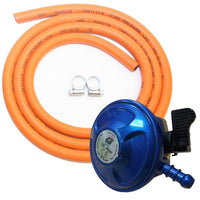 Complete BBQ Cooker Kit Butane 21mm Clip On Regulator Gas Hose Clips Stove