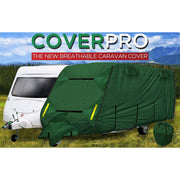 Coverpro Premium Breathable 4-Ply Full Green Caravan Cover Fits 17-19Ft Free Bag Crusader - UK Camping And Leisure