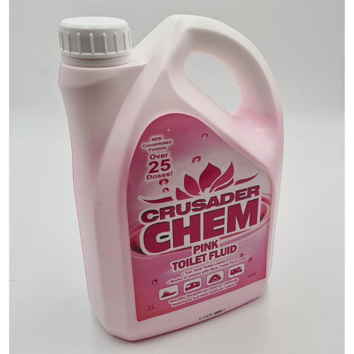 Crusader Chem Chemical Toilet Fluid & Rinse 2L Pink UK Camping And Leisure