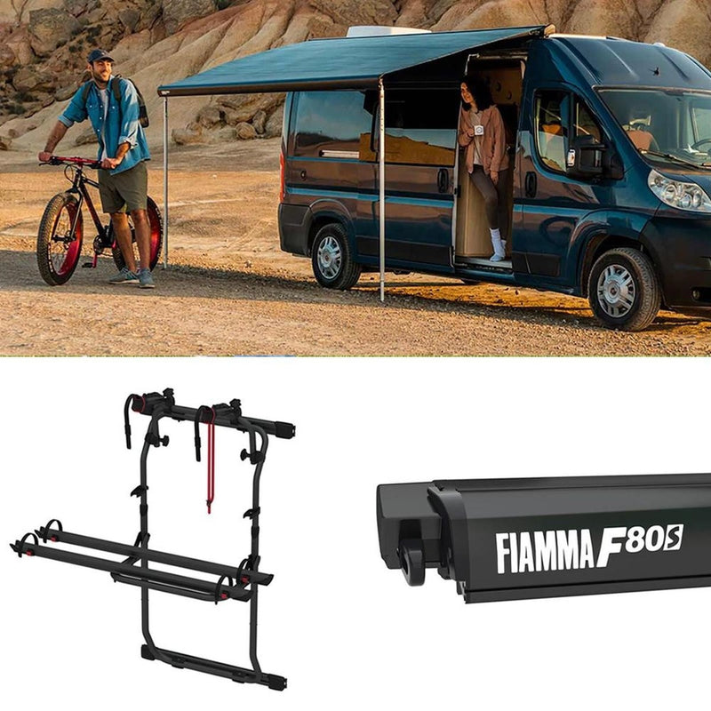 Fiamma F80S Awning, Fixing Bracket, Bike Carrier Bundle for Fiat Ducato L4 H2 Vans Fiamma - UK Camping And Leisure