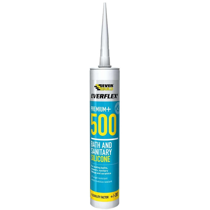 Everbuild Everflex 500 Sanitary Silicone Sealant (Ivory / 310ml) Sika - UK Camping And Leisure