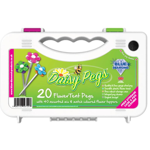 Blue Diamond 20 x Daisy Hard Ground Pegs with Interchangable Heads - View 2