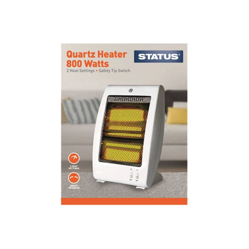 MDS1203 Status 800w Quartz Heater White QHS-800W1PKB Status - UK Camping And Leisure