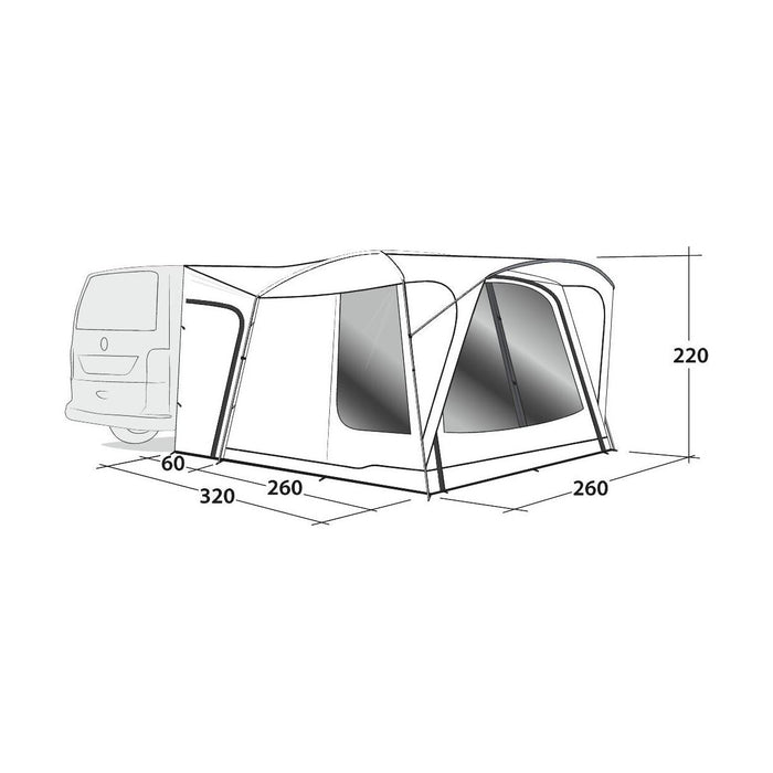 Outwell Milestone Shade Poled Driveaway Campervan Awning Outwell - UK Camping And Leisure