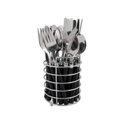 Bo-Camp Cutlery Set with Basket 24 Pieces 6 Persons Black Bo-Camp - UK Camping And Leisure