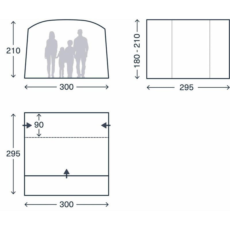 Kampa Traverse Low Drive Away Poled Campervan Awning 180-210 cm - View 2