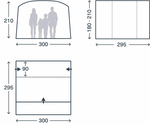 Kampa Traverse Low Drive Away Poled Campervan Awning 180-210 cm - View 2
