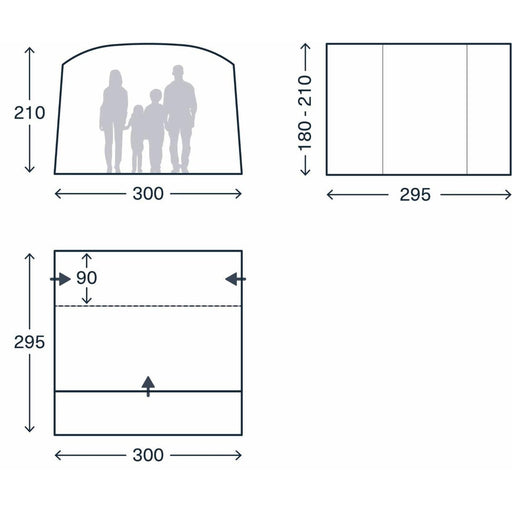 Kampa Traverse Low Drive Away Poled Campervan Awning 180-210 cm - View 2