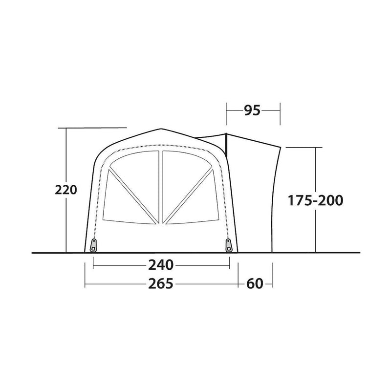 Outwell Cross PowerAir Driveaway Awning Campervan 175-200cm Low - View 21