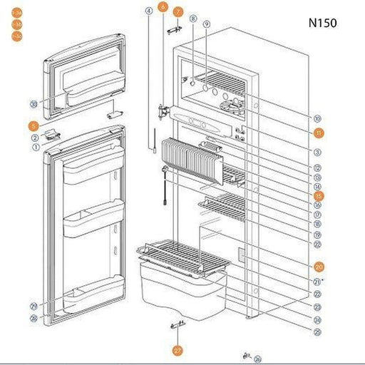 Thetford Fridge Shelf N80 Bottom 62303708 Thetford - UK Camping And Leisure